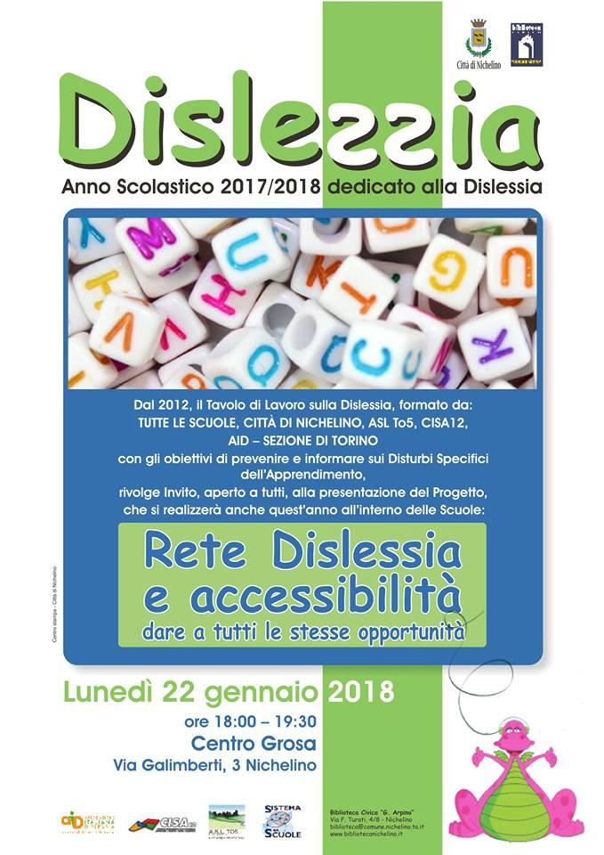 NICHELINO – Rete Dislessia e accessibilità: dare a tutti le stesse opportunità