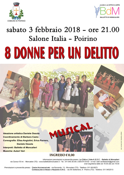 Poirino in scena il musical “8 donne per un delitto”