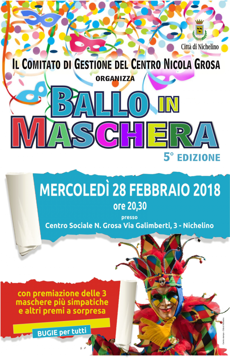 NICHELINO – Ballo in maschera al centro Grosa