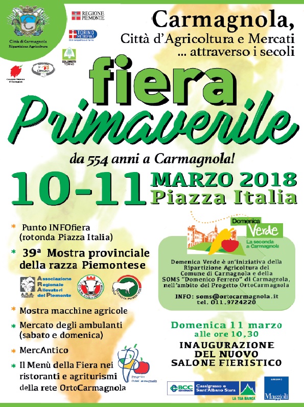 CARMAGNOLA – Sabato 10 marzo via alla fiera di primavera