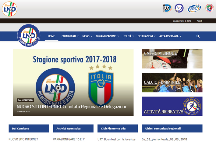 Nuovo sito internet per il Comitato Regionale Piemonte e Valle d’Aosta Figc