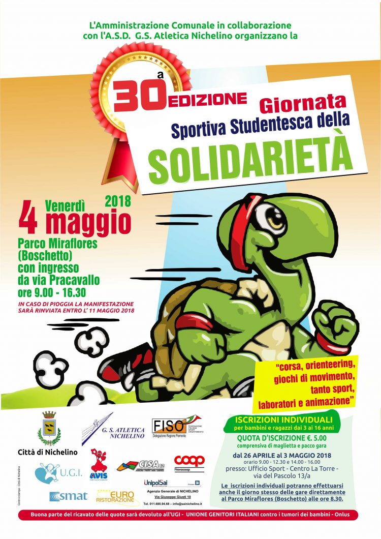 NICHELINO – 30 esima edizione della giornata sportiva della solidarietà
