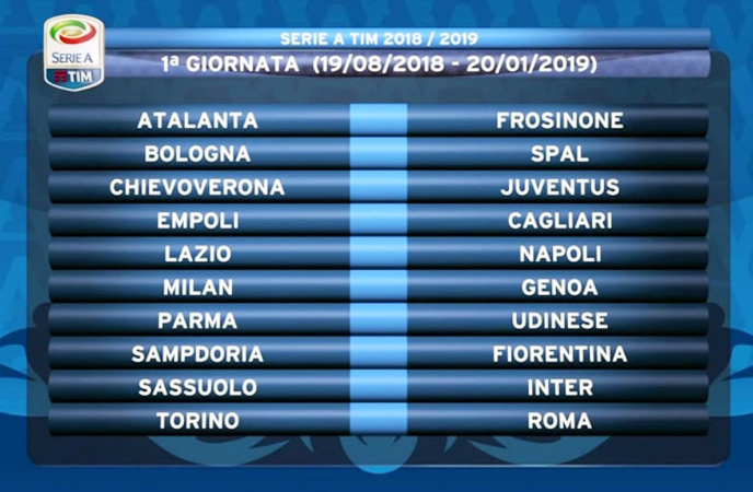 Calcio, si parte il (18) 19 agosto con ChievoVerona – Juventus e Torino Fc – Roma