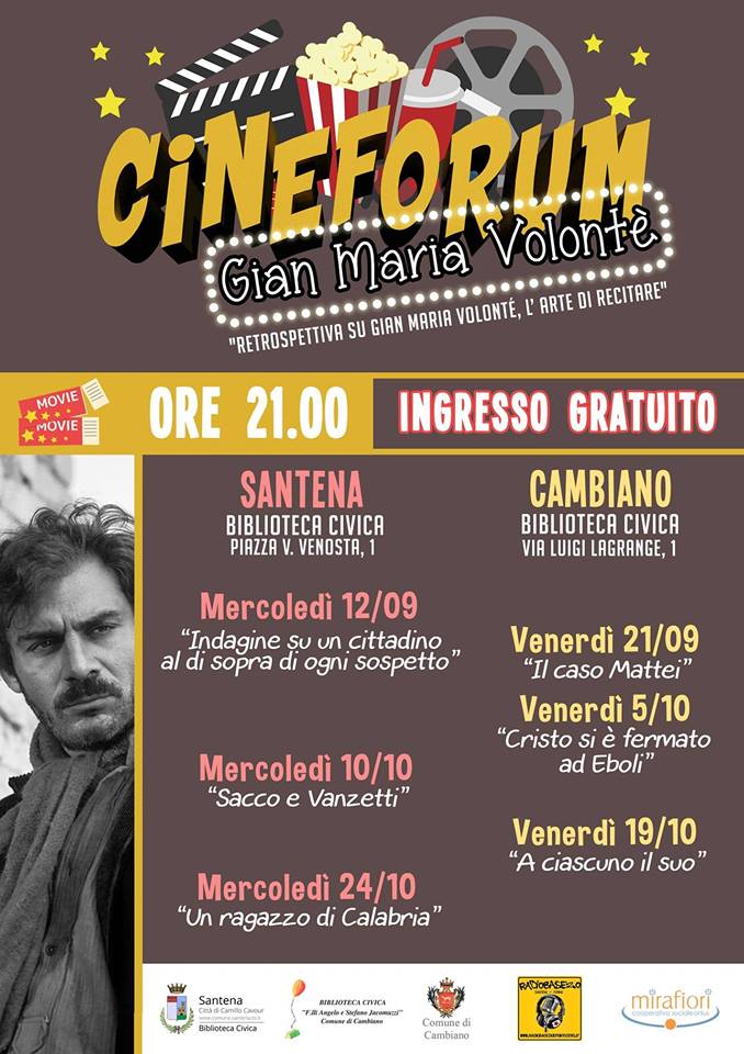 SANTENA – Proiezioni di film interpretati da Gian Maria Volontre