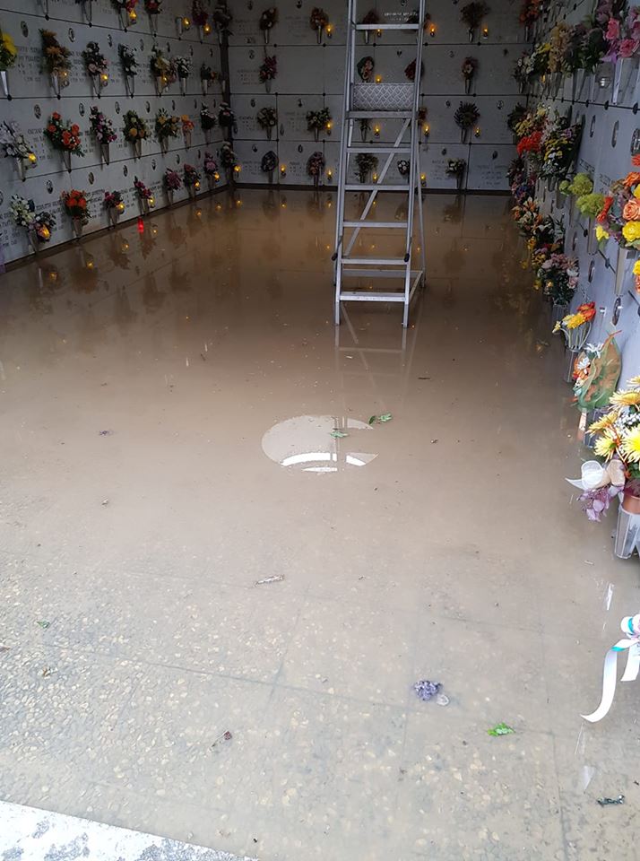 TROFARELLO – Cimitero allagato dopo il maltempo