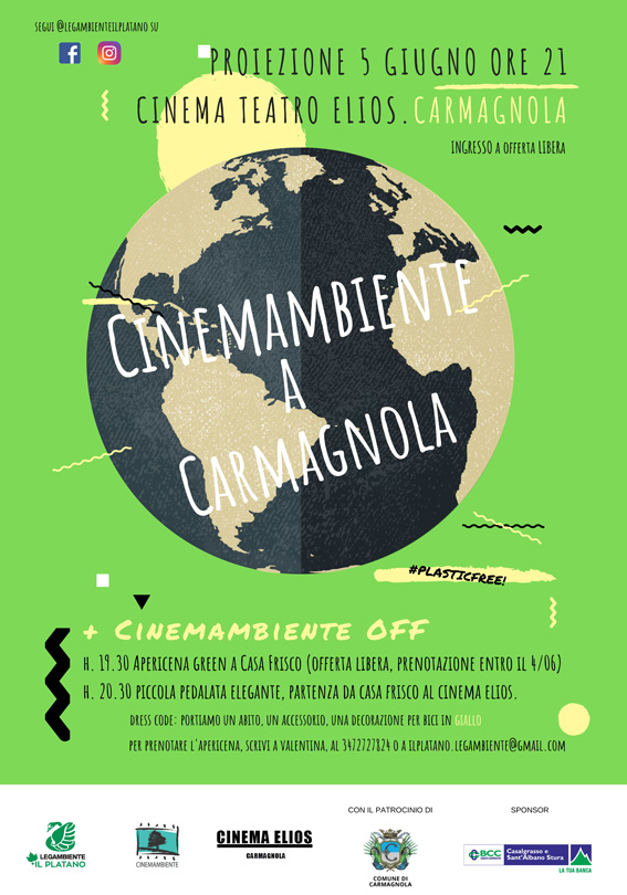 Mercoledì 5 giugno CinemAmbiente arriva a Carmagnola, alle 21 all’Elios