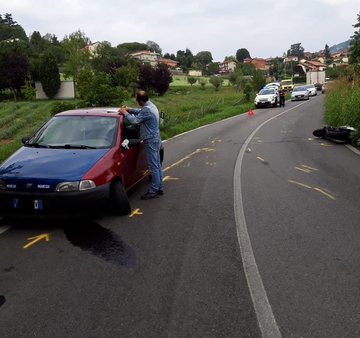 MONCALIERI – Incidente in strada Pecetto: un ferito