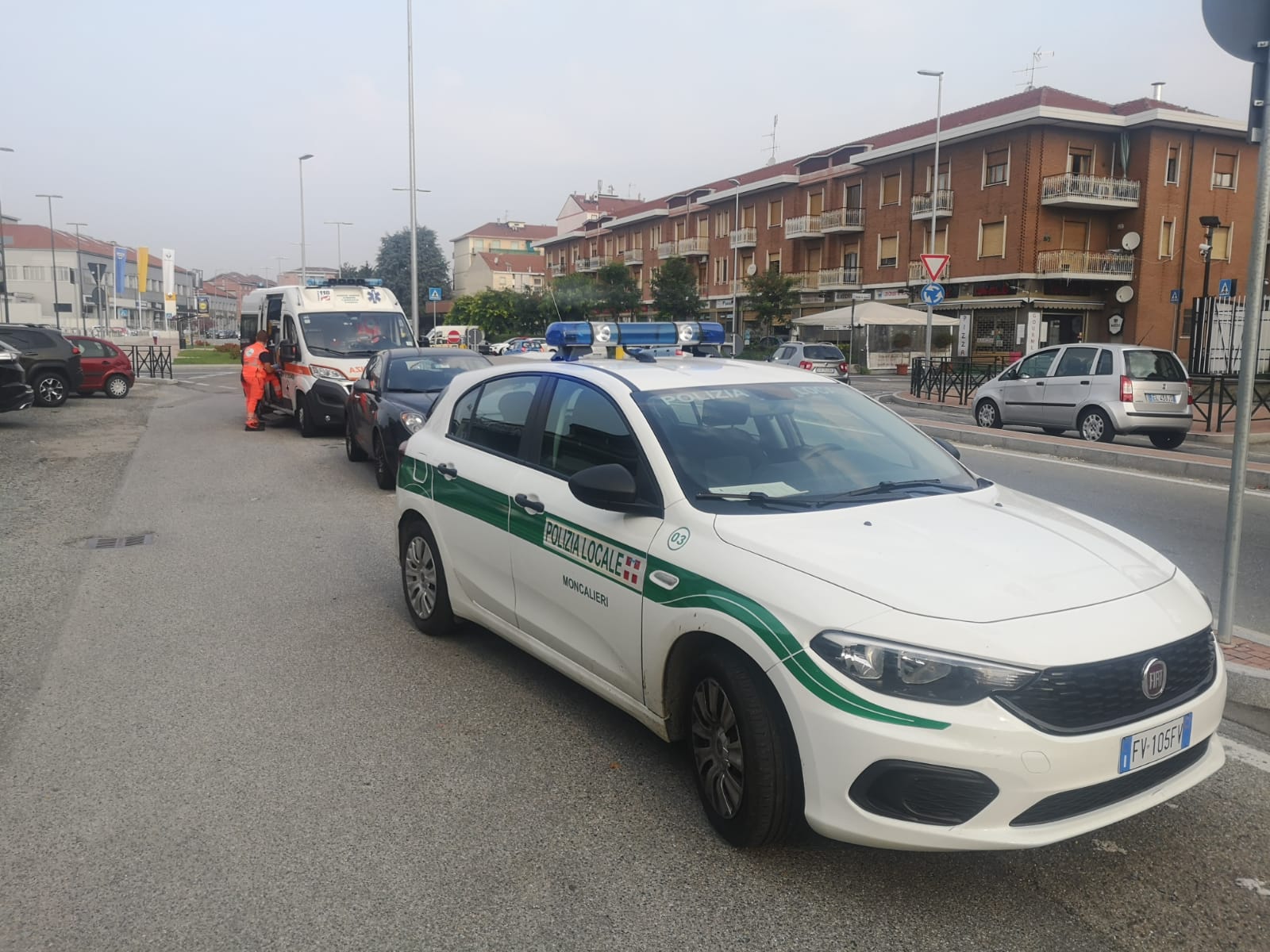 MONCALIERI – Tamponamento in corso Savona, un ferito