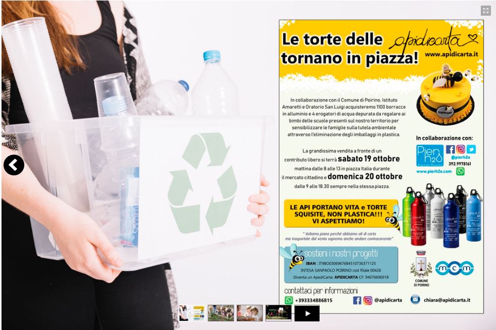 Sabato 19 e domenica 20 ottobre a Poirino acquista una bottiglietta in alluminio con ApidiCarta