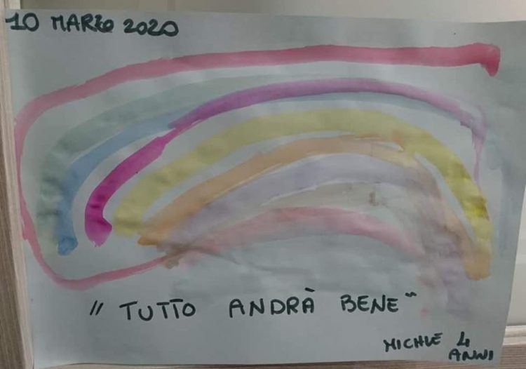 NICHELINO – Balconi colorati dai bambini per portare ottimismo sul virus