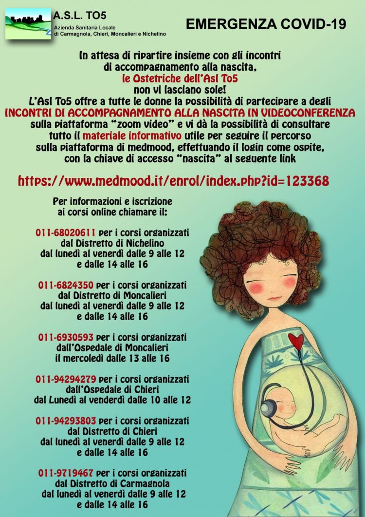 ASL TO 5 – Incontri virtuali tra ostetriche e future mamme