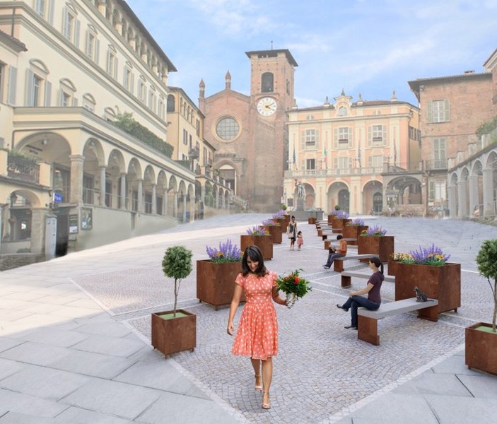 MONCALIERI – Nuova piazza Vittorio: aiuola smantellata tra il 14 e 15 dicembre