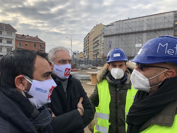 MONCALIERI – Sopralluogo del sindaco sul cantiere Metro di piazza Bengasi