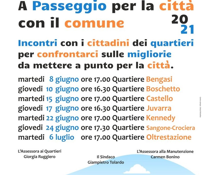 NICHELINO – Incontri nei quartieri con sindaco e assessori