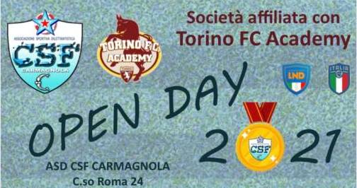 CARMAGNOLA – Nuovi open day alla scuola calcio