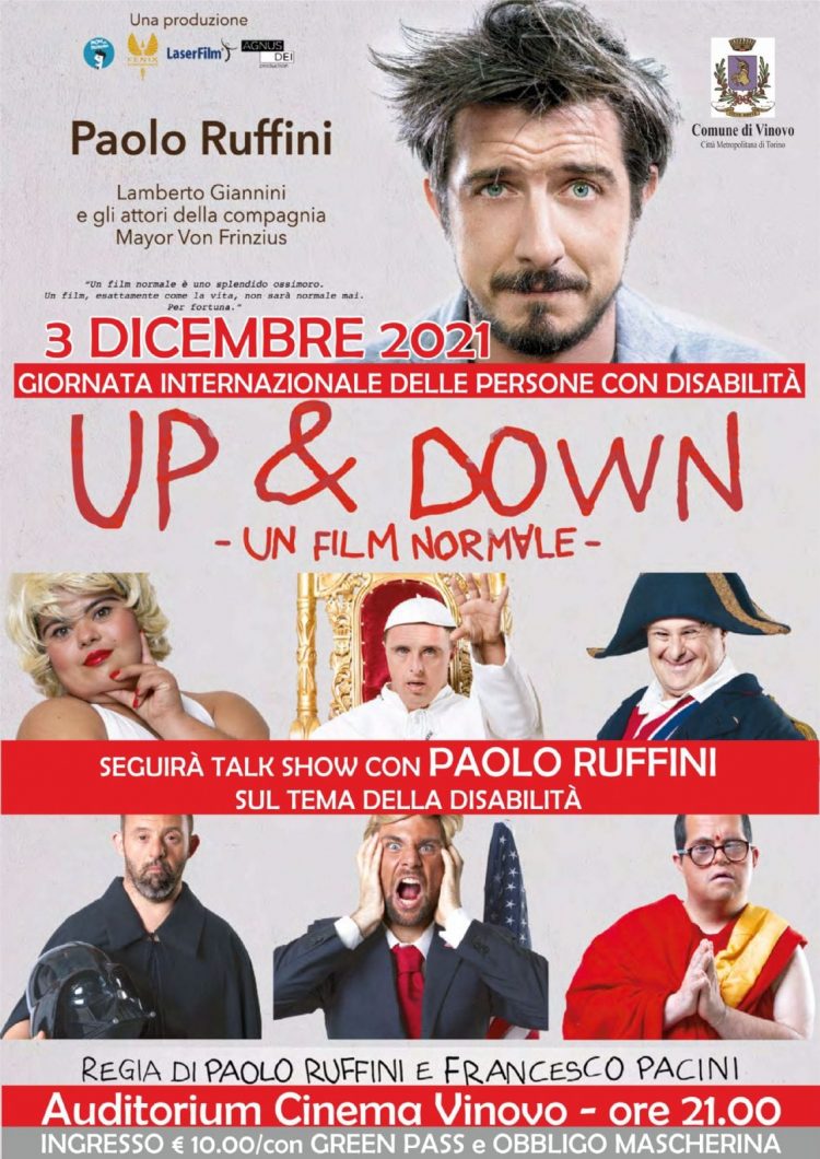VINOVO – Uno spettacolo sulla disabilità con Paolo Ruffini
