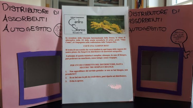 MONCALIERI – Alla Nino Costa un distributore di assorbenti autogestito