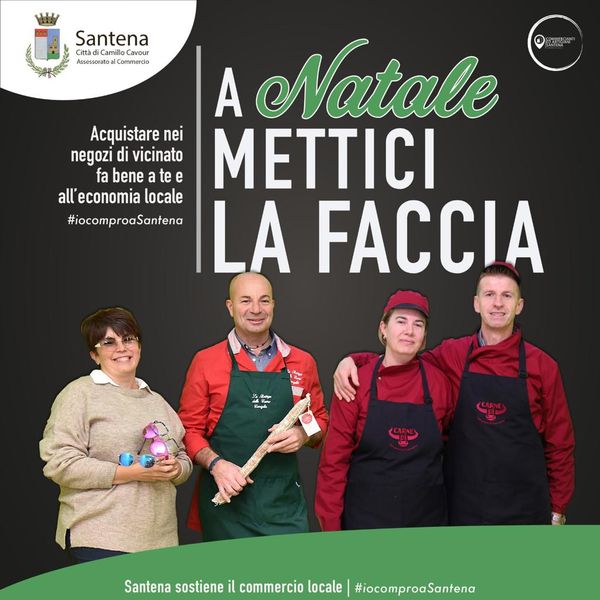 SANTENA – In distribuzione le locandine con i commercianti che hanno partecipato alla campagna per i negozi di vicinato