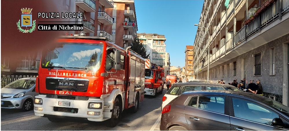 NICHELINO – Incendio in palazzina: cinque intossicati in via Pinerolo