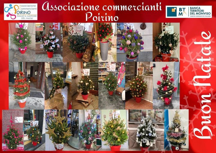 POIRINO – I commercianti risparmiano sulle luminarie, ma non fanno mancare gli alberi di Natale