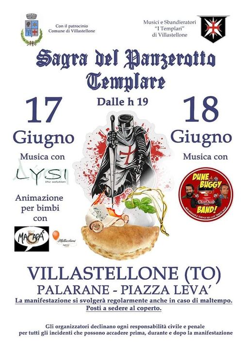 VILLASTELLONE – Fine settimana con la ‘Sagra del Panzerotto templare’