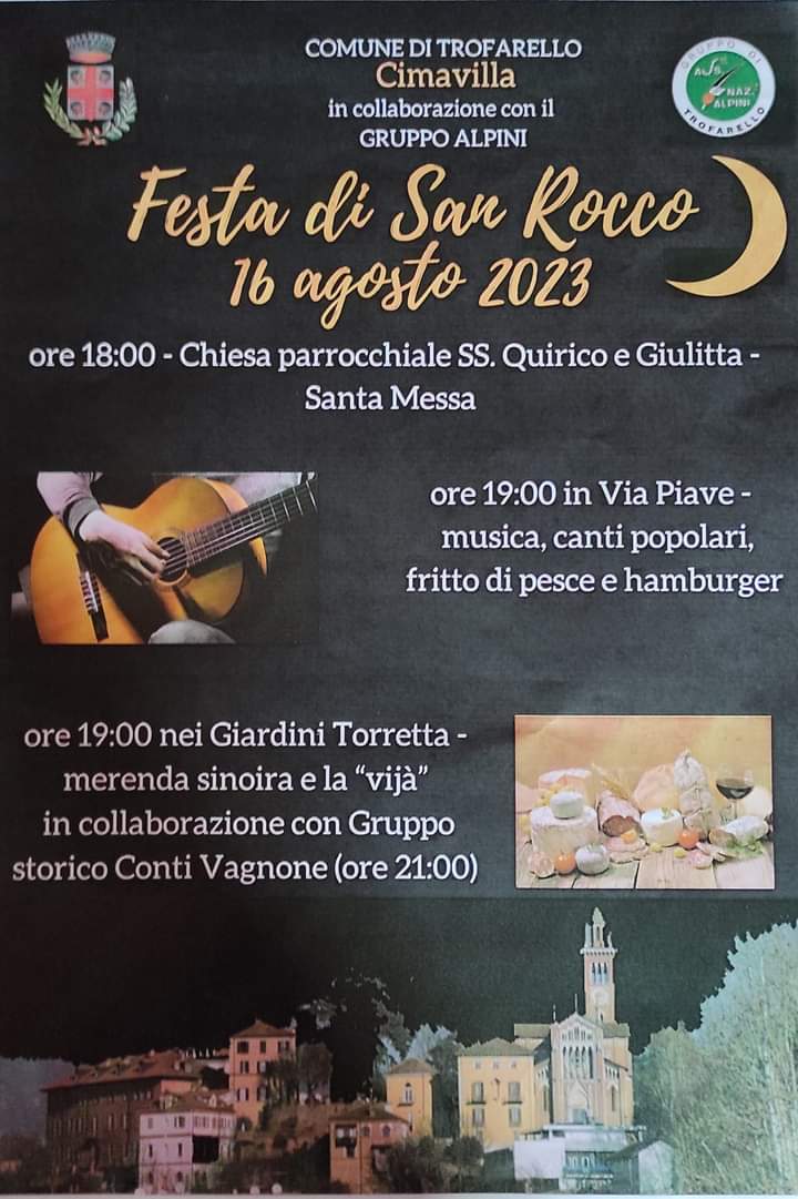 TROFARELLO – Torna la festa di San Rocco