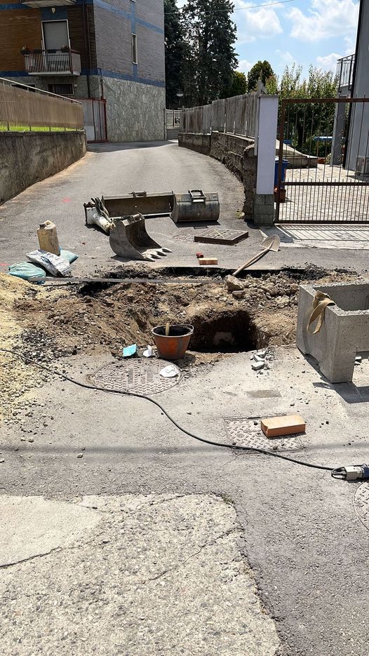 TROFARELLO – Lavori in corso sulle tubazioni di via Trieste