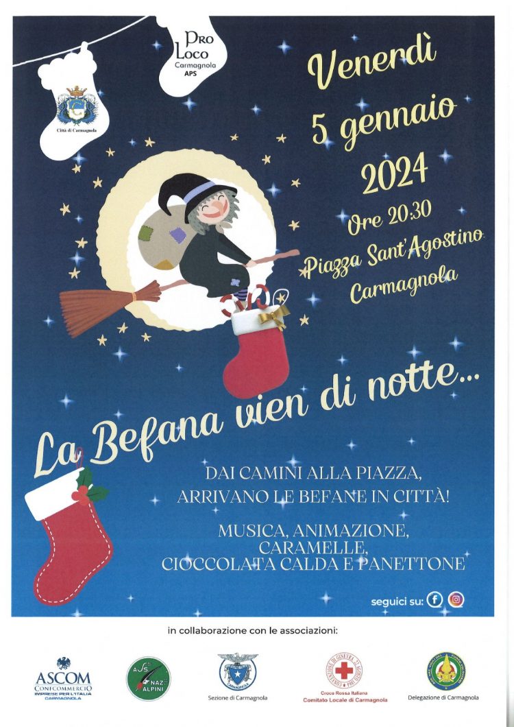 A Carmagnola la Befana vien di Notte