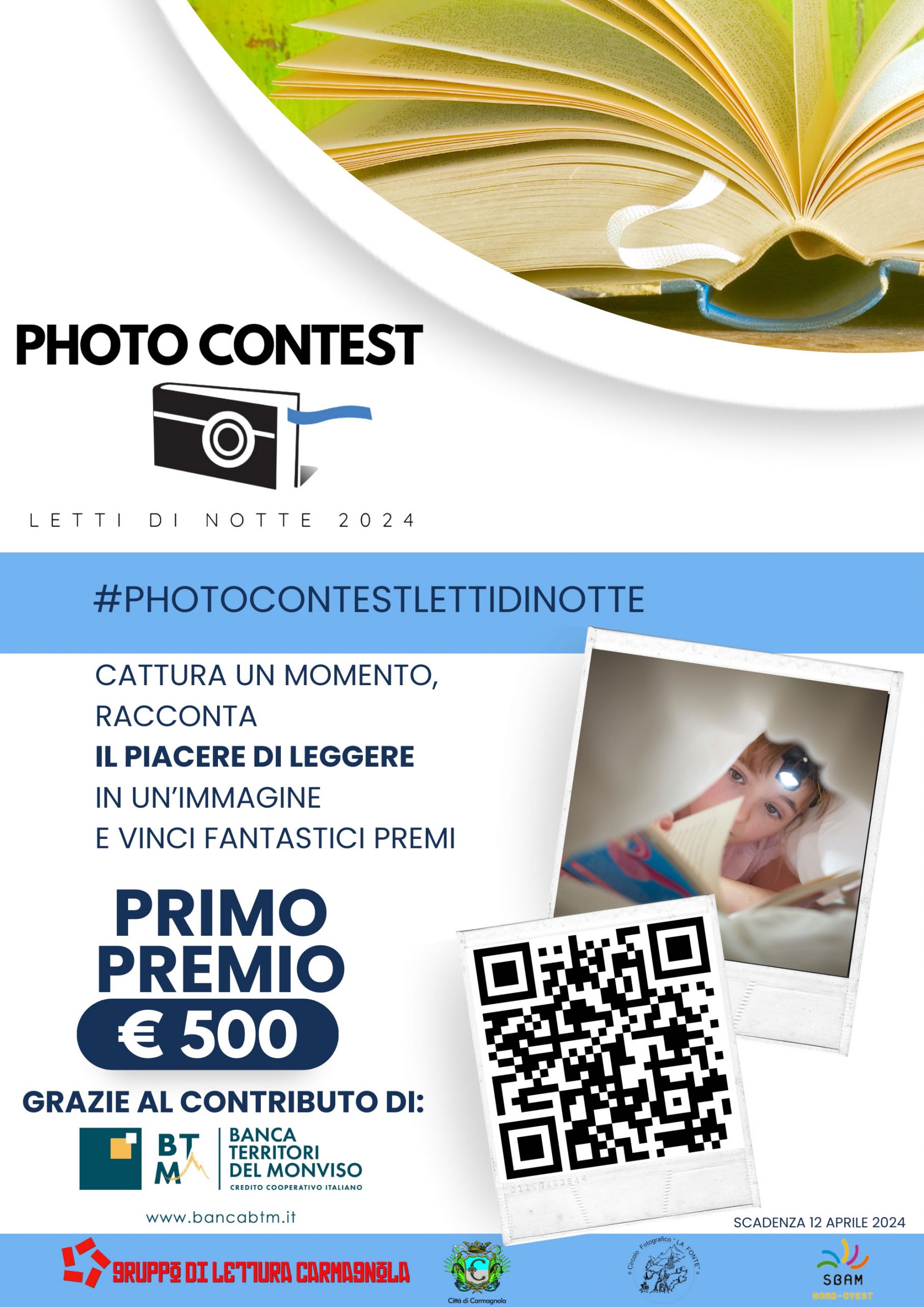 CARMAGNOLA – Concorso fotografico «Il piacere di leggere» – La prima novità di «Letti di notte 2024»