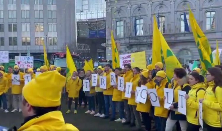 Anche agricoltori poirinesi alla protesta dei trattori a Bruxelles