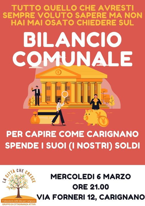 CARIGNANO – Un incontro aperto a tutti per parlare del bilancio comunale