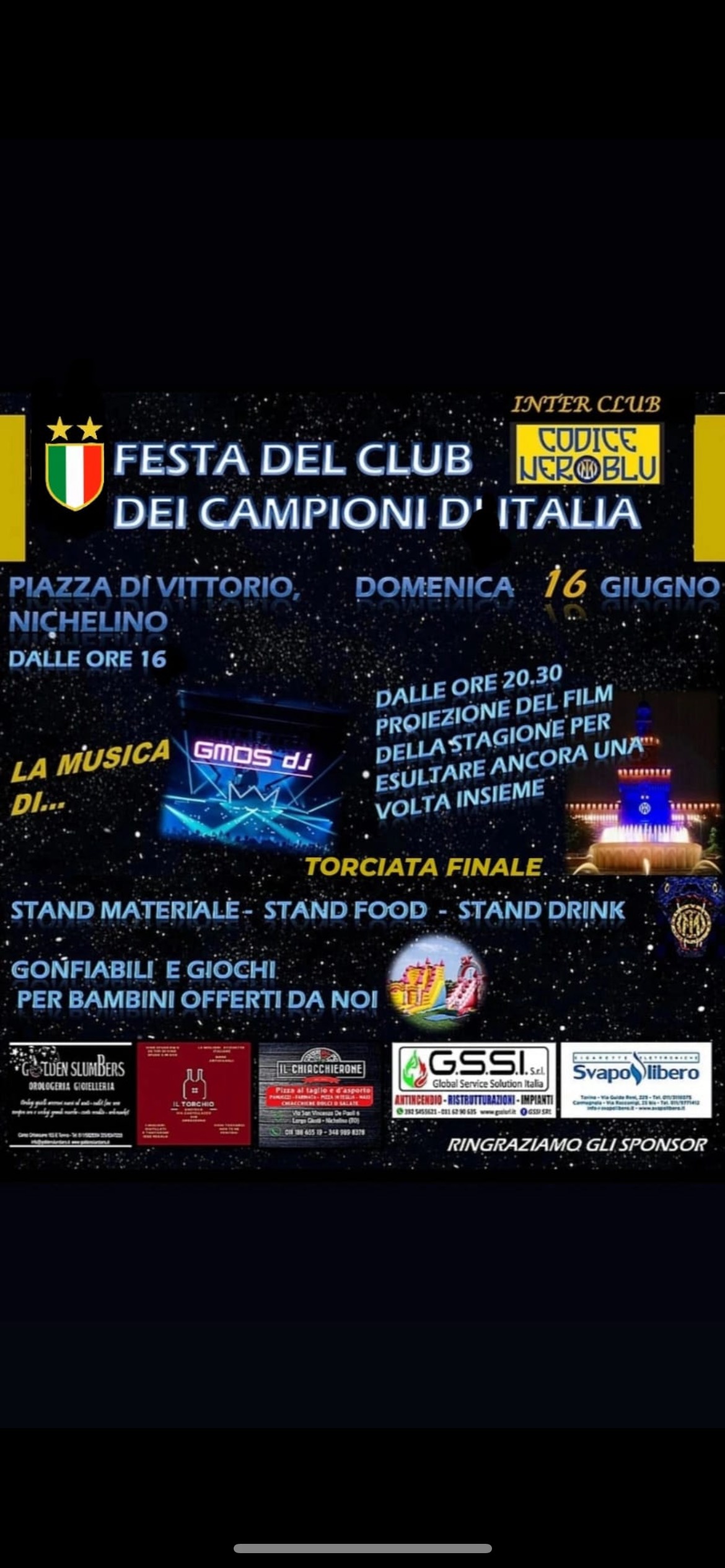 NICHELINO – Festa Inter club per la conquista dello scudetto