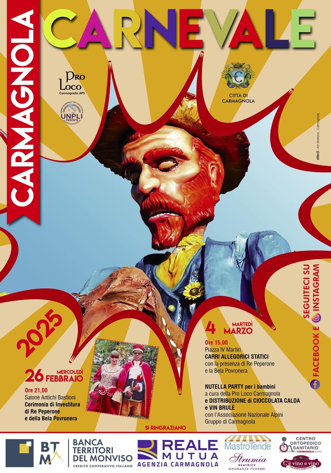 CARMAGNOLA – Il programma del carnevale cittadino