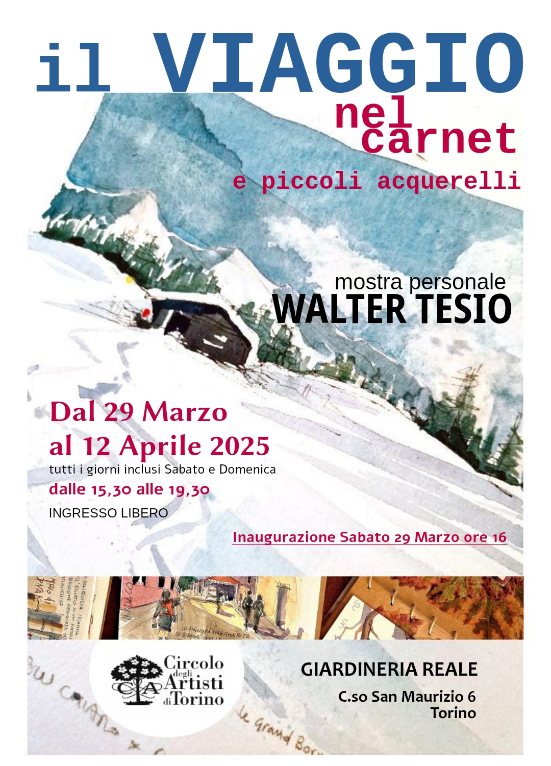 CARMAGNOLA – Mostra dell’artista di acquerelli Walter Tesio