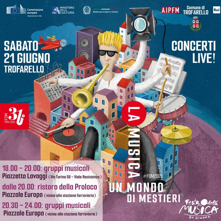 Il 21 giugno a Trofarello c’è la Festa della Musica