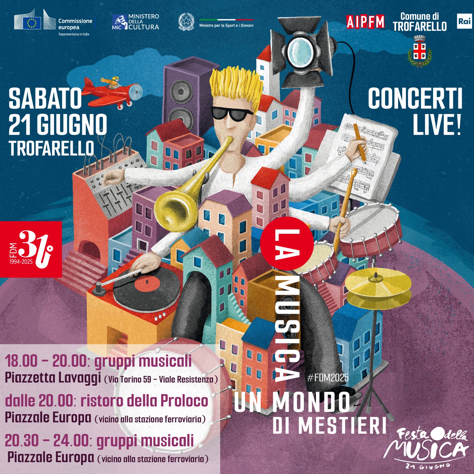 Il 21 giugno a Trofarello c’è la Festa della Musica