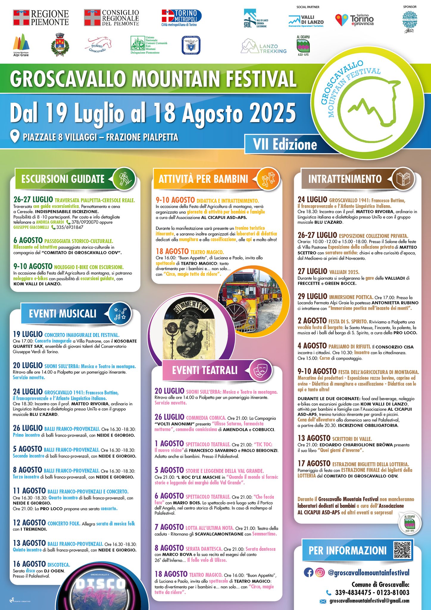 Dal 19 luglio al 18 agosto torna il Groscavallo Mountain Festival