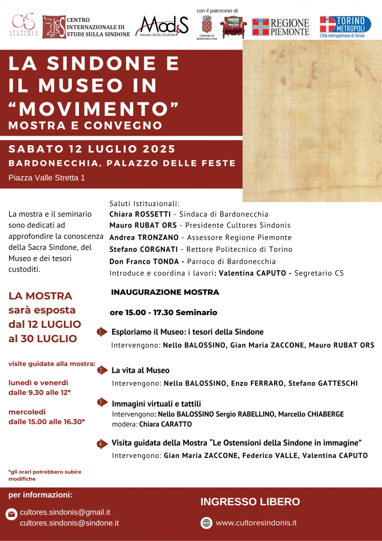 “La Sindone e il Museo in Movimento”, sabato si inaugura mostra a Bardonecchia
