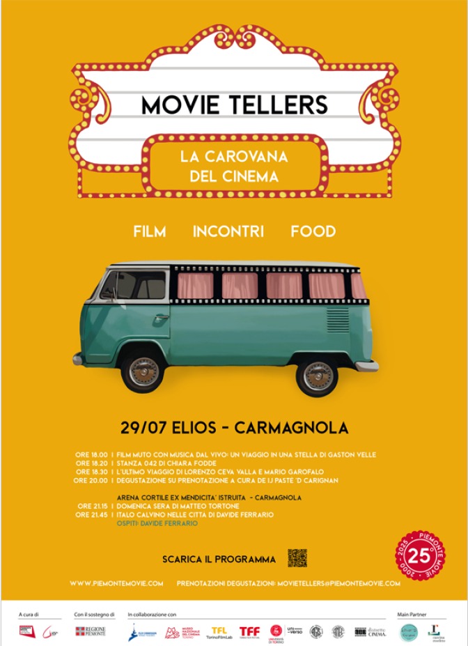 Il 29 luglio “Movie Tellers – La carovana del cinema” arriva a Carmagnola