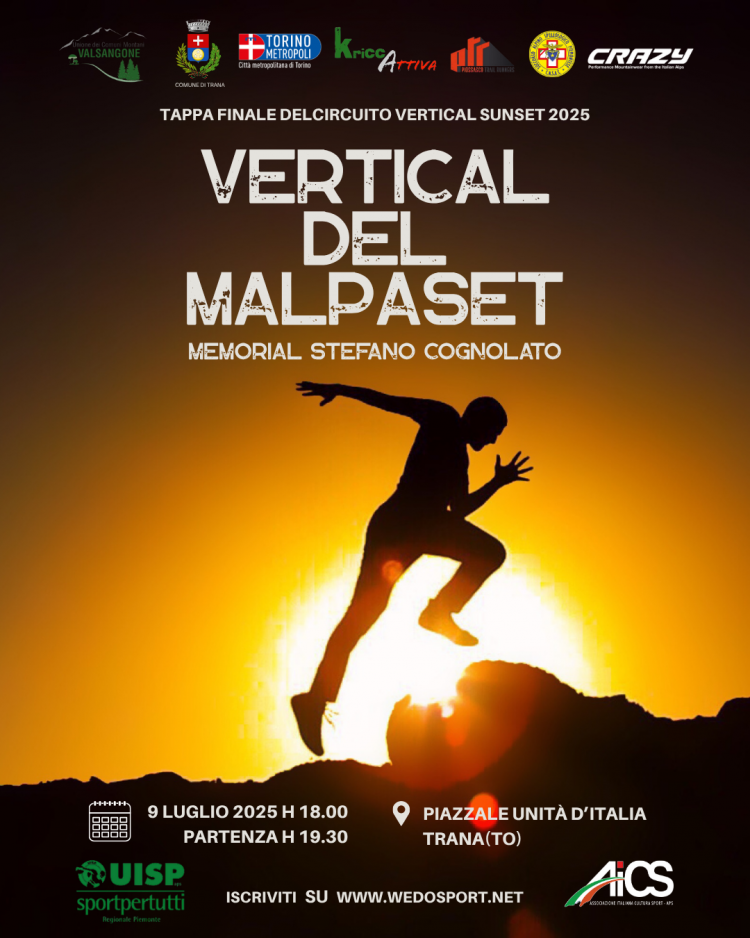 Mercoledì 9 luglio c’è il Vertical del Malpaset a Trana