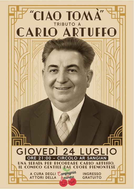 Giovedì 24 luglio La Compagnia dell’Amarena recita Artuffo a Trofarello
