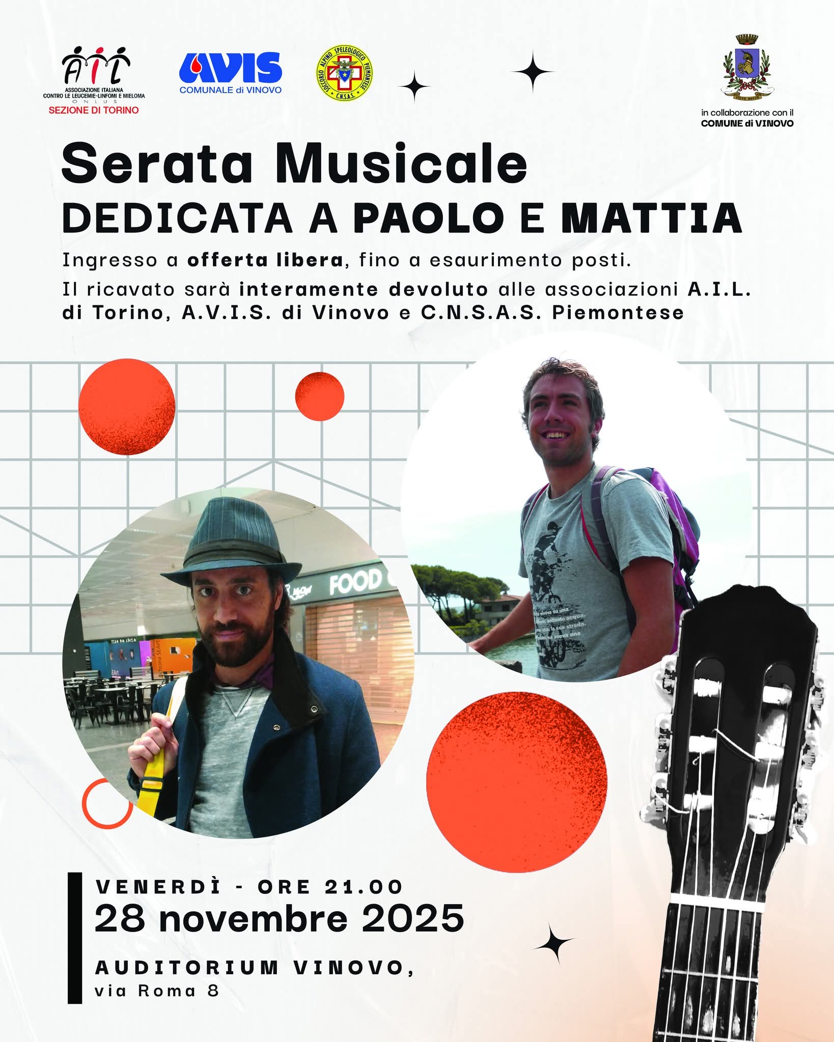 VINOVO – Concerto di solidarietà all’auditorium VINOVO – Concerto di solidarietà all’auditorium