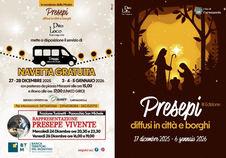 CARMAGNOLA – Terza edizione di Presepi diffusi