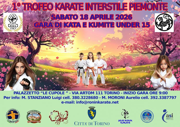 KARATE – La Ronin di Nichelino organizza il Trofeo Interstile Piemonte al palazzetto di via Artom