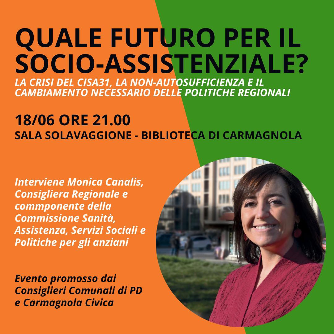 A Carmagnola il 18 giugno incontro con Monica Canalis sui problemi del CISA31 A Carmagnola il 18 giugno incontro con Monica Canalis sui problemi del CISA31