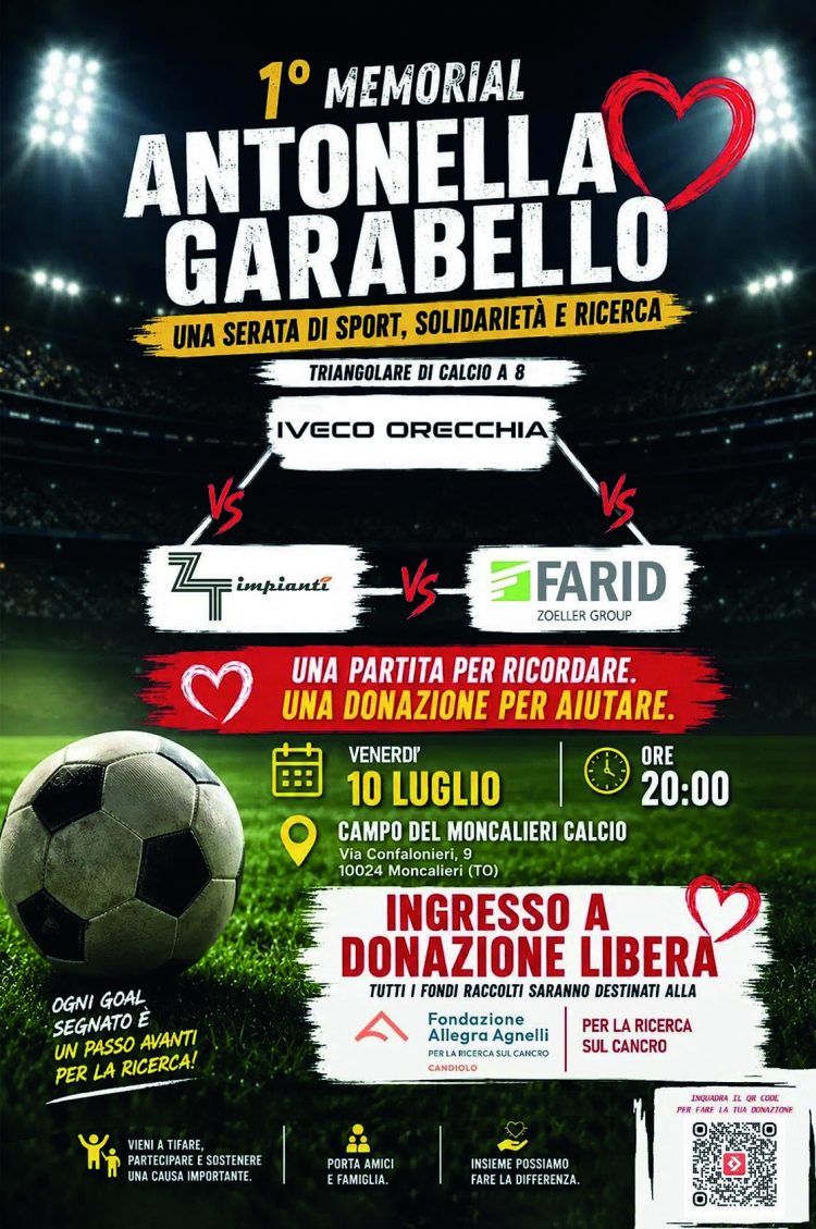 Un goal per la ricerca: venerdì 10 luglio a Moncalieri il “1° Memorial Antonella Garabello”