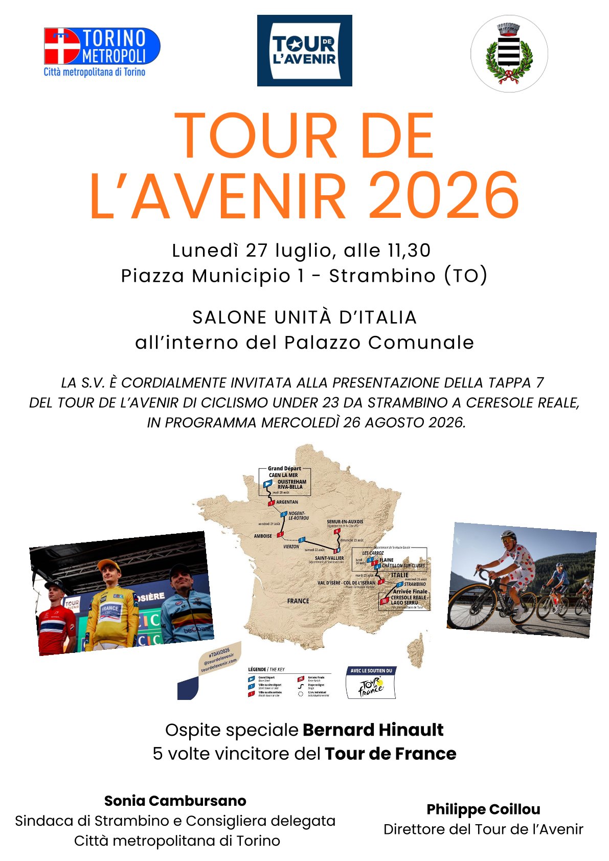 Gli appassionati del ciclismo si preparano al Tour de l’Avenir. Il 27 luglio la presentazione a Strambino Gli appassionati del ciclismo si preparano al Tour de l’Avenir. Il 27 luglio la presentazione a Strambino