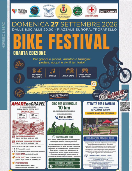Domenica 27 settembre divertimento con il Bike Festival e si corre con l’Amarena Gravel Domenica 27 settembre divertimento con il Bike Festival e si corre con l’Amarena Gravel