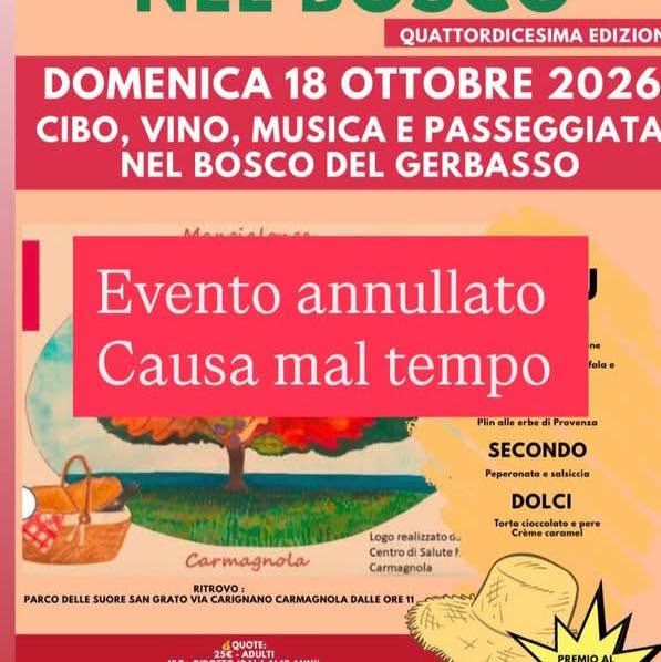 CARMAGNOLA – Annullata la Mangialonga per maltempo